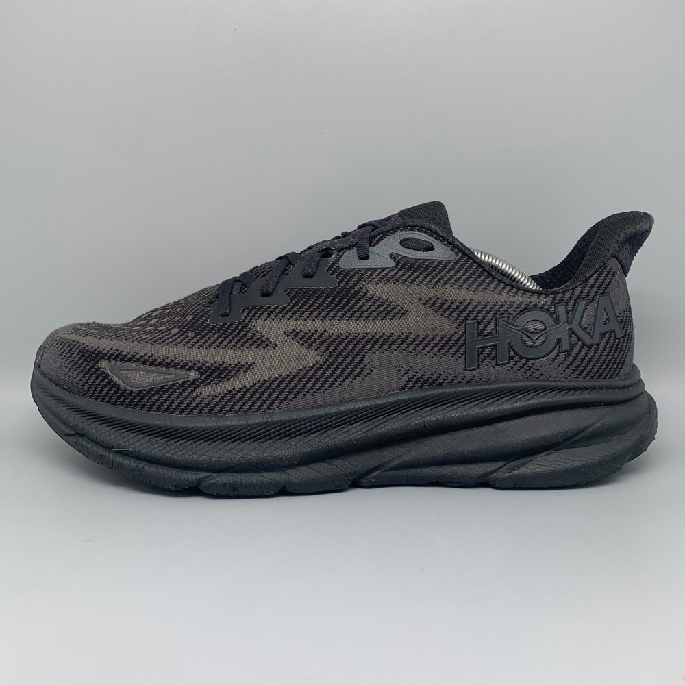 Hoka One Clifton 9 Black Running Shoes Men's Size 12.5D - Picture 8 of 10